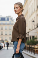 3/4 Sleeve Zip Up Jacket