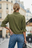 3/4 Sleeve Zip Up Jacket