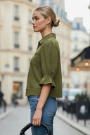 3/4 Sleeve Zip Up Jacket