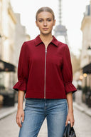 3/4 Sleeve Zip Up Jacket