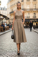 Cross Front Strap Midi Dress