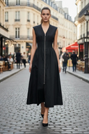 Two Way Zip Up Midi Dress