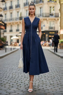 Two Way Zip Up Midi Dress