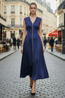 Two Way Zip Up Midi Dress