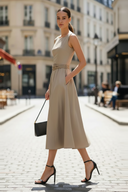 Belt Detail Midi Dress