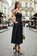 Button Detail Midi Dress