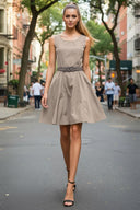 Flare Dress with Twisted Rope Belt