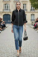 3/4 Sleeve Zip Up Jacket