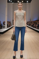 SIDE FRILL DETAIL BOW TOP