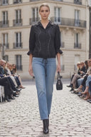 GIA STUDED FRONT TIE BLOUSE