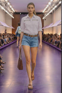 Button Detail Yoke Blouse