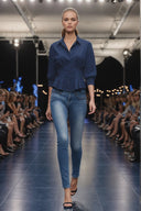 Dart Detail 3/4 Sleeve Button Down Blouse