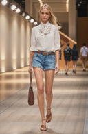 Detachable Scarf Button Up Blouse