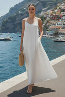POM-POM MAXI SLEEVELESS DRESS