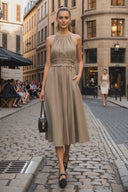 Cross Front Strap Midi Dress