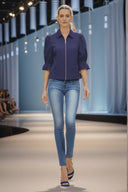 3/4 Sleeve Zip Up Jacket