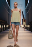 SLEEVELESS PLEATED TANK TOP