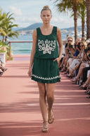 IVY EMBROIDERED BUBBLE LINEN TOP