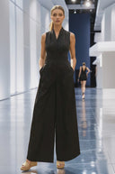 WIDE-LEG TIE JUMPSUIT