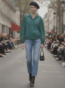 GIA STUDED FRONT TIE BLOUSE