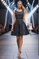 Flare Dress with Twisted Rope Belt