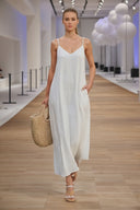 POM-POM MAXI SLEEVELESS DRESS