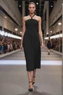 Front Knot Detail Midi Dress