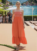 GIGI SMOCKED RUFFLE MAXI DRESS
