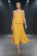 PLEATED MIDI SKIRT