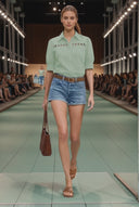 Button Detail Yoke Blouse