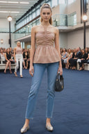 CORD DETAIL HALTER STITCH TOP