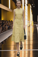 STITCH DETAIL MIDI DRESS W / BELT