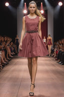 Flare Dress with Twisted Rope Belt