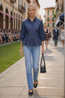 MIA RUFFLE HEM BLOUSE