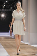 Multi-Color Waist Embo Dress