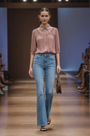 Cut Out Yoke Detail Blouse