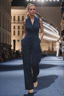 WIDE-LEG TIE JUMPSUIT