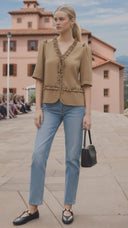 MIA RUFFLE HEM BLOUSE