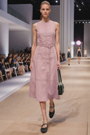 STITCH DETAIL MIDI DRESS W / BELT