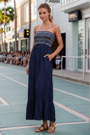GIGI SMOCKED RUFFLE MAXI DRESS