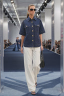 Oversized Half Sleeve Stitch Jacket