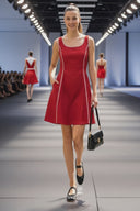 BLANKET STITCH SLEEVELESS MINI DRESS