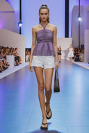 CORD DETAIL HALTER STITCH TOP