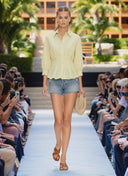 Dart Detail 3/4 Sleeve Button Down Blouse