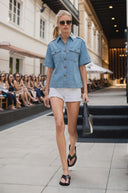 Oversized Half Sleeve Denim Jacket